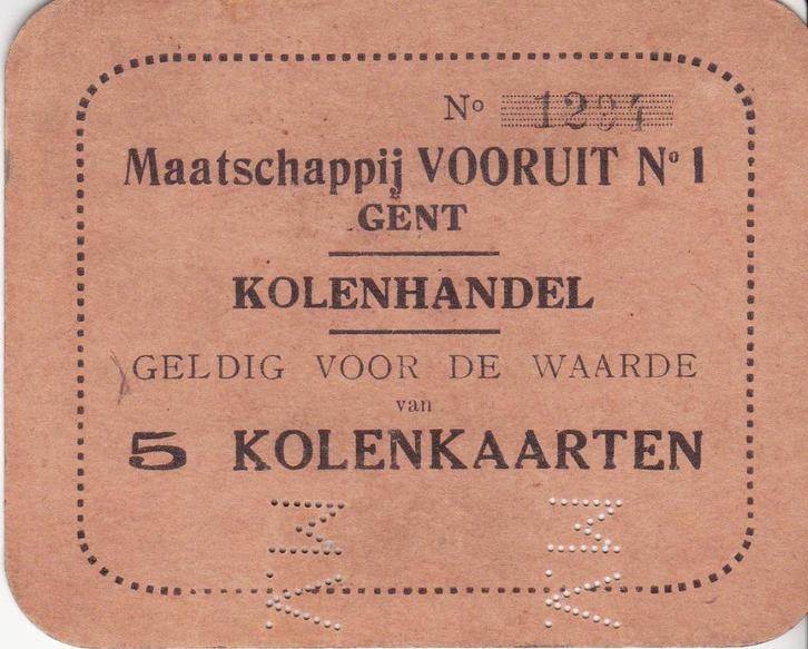 NOODGELD MAATSCHAPPIJ VOORUIT GENT, Postzegels en Munten, Bankbiljetten | België, Verzenden