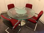 Design eettafel SumiSura 130 cm glas en ronde voet, Glas, 100 tot 150 cm, Modern (design), 100 tot 150 cm