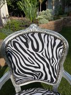 Zebraprint Stoel barok stijl met Zilveren Frame, Huis en Inrichting, Ophalen, Zwart, Zo goed als nieuw, Eén