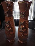 Twee grote zilveren vazen met bloemmotief, Ophalen, Overige materialen, Gebruikt, Overige kleuren