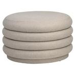 KARWEI poef Luna beige, Rond, Ophalen of Verzenden, Zo goed als nieuw, Stof
