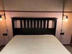 Tweepersoonsbed Zwart Hout 160x200, Ophalen, Gebruikt, Zwart, Tweepersoons
