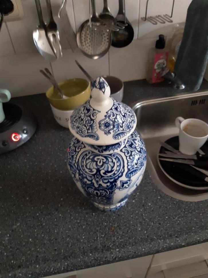 Delftsblauw, Huis en Inrichting, Woonaccessoires | Vazen, Gebruikt, Overige kleuren, Minder dan 50 cm, Ophalen