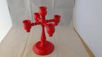 Prachtige Zweedse rode houten kandelaar, Huis en Inrichting, Woonaccessoires | Kandelaars en Kaarsen, Gebruikt, Ophalen of Verzenden