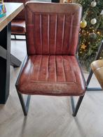 4 Leren eetkamerstoelen, Gebruikt, Bruin, Ophalen of Verzenden, Vier