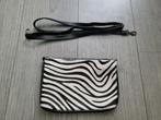 CHARM Londen zwart leren zebraprint schoudertasje ~ CP0507, Ophalen of Verzenden, Zo goed als nieuw, Zwart, Schoudertasje