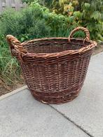 Stevige rieten gevlochten houtmand tuinmand 40 cm hoog, Ophalen, Mand, Rond, Zo goed als nieuw