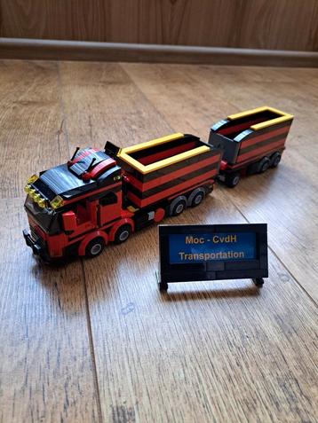 Lego city MOC bakwagen met aanhanger + 2 afzetcontainers  beschikbaar voor biedingen