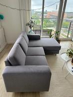 Grijze hoekbank met chaise longue, Ophalen, Hoekbank, Zo goed als nieuw, 200 tot 250 cm
