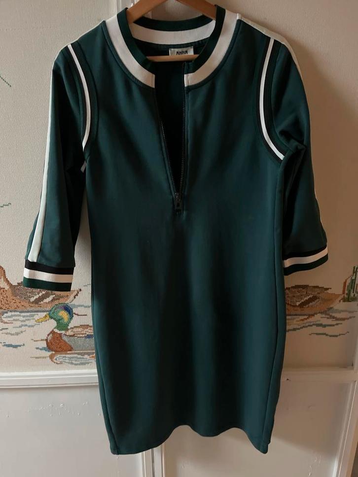Groene ANNA BLUE jurk - Maat S, Kleding | Dames, Jurken, Gedragen, Maat 36 (S), Groen, Boven de knie, Ophalen of Verzenden