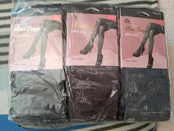 partij panty's 280 denier, Kleding | Dames, Leggings, Maillots en Panty's, Nieuw, Panty, Overige maten, Zwart, Ophalen of Verzenden