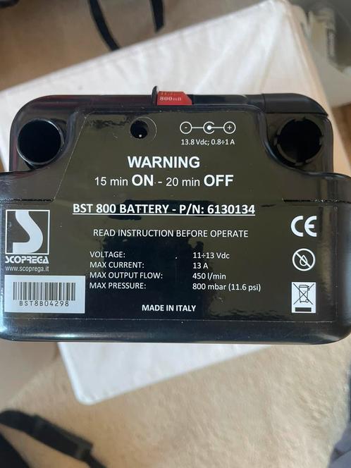 Scoprega bst 800 battery - kite sup rib opblaasboot pomp, Watersport en Boten, Kitesurfen, Zo goed als nieuw, Geen board, Ophalen