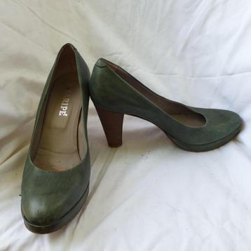 Stoere groene leren pumps mt 39 merk Maripé beschikbaar voor biedingen