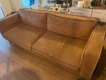 Suede 3zits bank cognac beschikbaar voor biedingen