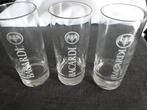 BACARDI long drink glazen, 3 stuks, gegraveerd, Ophalen of Verzenden, Zo goed als nieuw, Borrel- of Shotglas