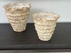 2 beige bloempotten PTMD (samen 40,00), Rond, Ophalen of Verzenden, Aardewerk, Binnen