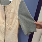 Arma shirt / truitje creme leer met grijs gebreid 36 S 44431, Arma, ., Arma, Ophalen of Verzenden