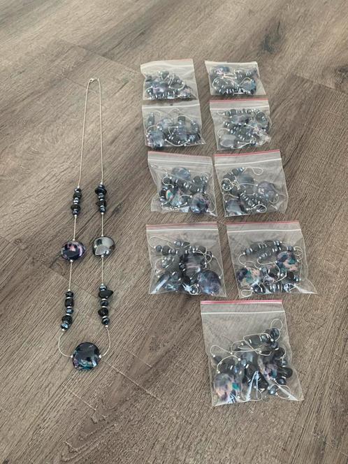 Partij 10 stuks luxe antraciet kettingen KL6, Sieraden, Tassen en Uiterlijk, Kettingen, Nieuw, Overige materialen, Ophalen of Verzenden