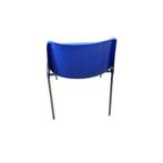 Tweedehands Kunststof Kantinestoel Blauw Chroom, Kunststof, Gebruikt, Blauw, Ophalen of Verzenden