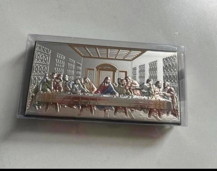 Zilveren Vergulde Icoon Laatste Avondmaal, Antiek en Kunst, Antiek | Goud en Zilver, Zilver, Ophalen of Verzenden