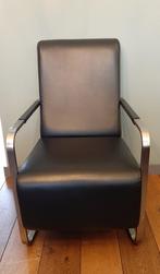 2x Montel fauteuil leder zwart nieuwstaat, Ophalen, Minder dan 75 cm, Leer, Zo goed als nieuw