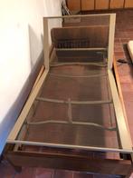 Bed met auping spiraal, 100 cm, Gebruikt, Eenpersoons, Bruin
