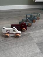 Little Dutch Houten Auto Set - Politie, Brandweer, Ambulance, Ophalen, Zo goed als nieuw