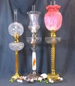 3 X antieke Franse XL olie lampen, Verzenden