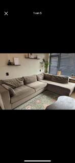 Hoebank beige/grijs, Ophalen, Zo goed als nieuw, 75 tot 100 cm, Minder dan 150 cm