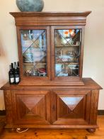 Antieke Vitrinekast met Glas in Lood, Antiek en Kunst, Ophalen