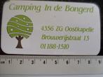 sticker camping in de bongerd oostkapelle logo boom, Verzenden, Zo goed als nieuw, Bedrijf of Vereniging
