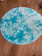 Rond Blauw-Wit Vloerkleed - 140 cm, 100 tot 150 cm, Wit, Rond, Ophalen of Verzenden