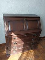 Mooie secretaire / bureau met messing details, 4 grote laden, Ophalen, Gebruikt