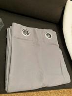 Stel Gordijnen - grijs - ingeslagen ringen, Ophalen, Gebruikt, 200 cm of meer, 200 cm of meer