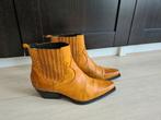 Lanzamani boots laarsjes 37 geel bruin zilver hakje, Bruin, Lage of Enkellaarzen, Ophalen of Verzenden, Gedragen
