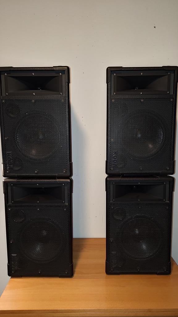 4st Koda KD1005 PA speakers + Mc Crypt PA 8000 Mk III Verst., Muziek en Instrumenten, Versterkers | Keyboard, Monitor en PA, Gebruikt