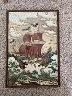 3 Porceleyne fles cloisonne tegels Delft, Antiek en Kunst, Antiek | Wandborden en Tegels, Ophalen of Verzenden