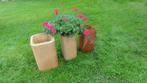 Bloembakken terracotta groot van gresbuis, antie, Tuin en Terras, Bloembakken en Plantenbakken, Steen, Gebruikt, Minder dan 30 cm