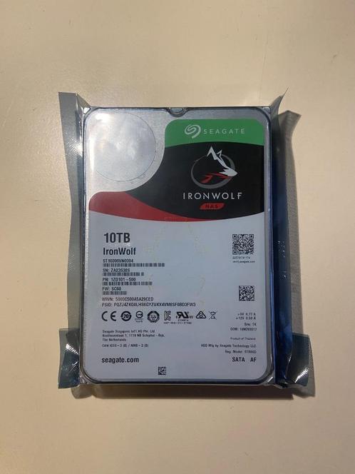 Seagate Ironwolf 10tb NAS HDD *ST10000VN0004* nieuw, Computers en Software, Harde schijven, Nieuw, HDD, SATA, Ophalen of Verzenden