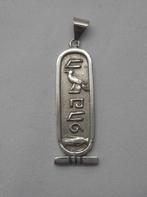 Zilveren vintage Egyptische symbolen hanger nr.631, Verzenden, Zo goed als nieuw, Kruis of Symbool, Zilver