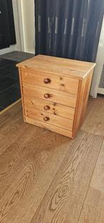 Houten kastje met 4 lades, Ophalen, Gebruikt, 50 tot 100 cm, 3 of 4 laden