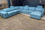 !!ACTIE!! Groene U bank, gratis levering, Verzenden, Zo goed als nieuw, Vierpersoons of meer