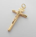 Prachtig 18 karaat Gouden Kruis - Kruisje met Christus, Jw, Verzenden, Nieuw, Kruis of Symbool