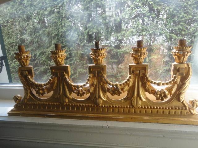 prachtige BOIS DORÉ KANDELAAR met GUIRLANDES, Antiek en Kunst, Antiek | Woonaccessoires, Ophalen