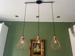 Eettafel hanglamp industriële look koperkleur, Kunststof, Ophalen of Verzenden, Zo goed als nieuw, 75 cm of meer