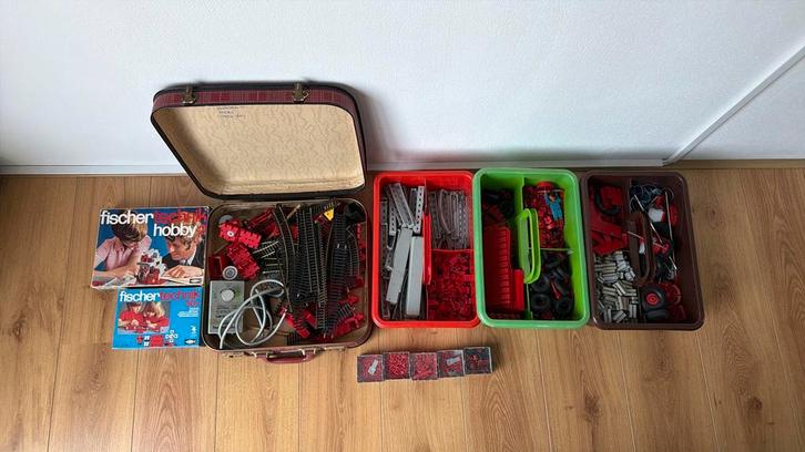 Fischer technik - veel los materiaal incl spoorbaan en trafo, Verzamelen, Speelgoed, Gebruikt, Ophalen