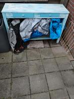 Blauw houten dressoir met lades, Ophalen of Verzenden