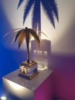 Gouden Palmboompje met klokje in de voet hollywood regency, Ophalen, Zo goed als nieuw