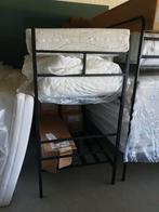 Zwart metalen stapelbed. 90x200 x 170 hoog, Ophalen, 90 cm, 200 cm, Stapelbed