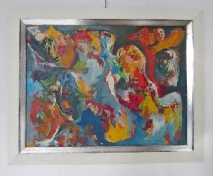 FINN PEDERSEN 1944-2014 ===doek 60 x 80 cm===uit 1977, Antiek en Kunst, Kunst | Schilderijen | Abstract, Ophalen